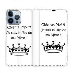 Housse Cuir Portefeuille Pour Iphone 13 Pro Max Humour Moi Chiante