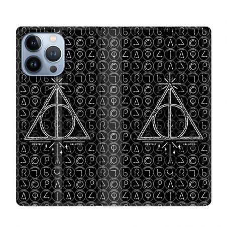 Housse Cuir Portefeuille Pour Iphone 13 Pro Max WB License Harry Potter Triangle noir