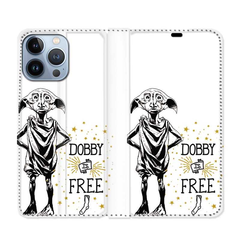 Housse Cuir Portefeuille Pour Iphone 13 Pro Max WB License Harry Potter Dobby Free B