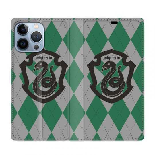 Housse Cuir Portefeuille Pour Iphone 13 Pro Max WB License Harry Potter Slytherin