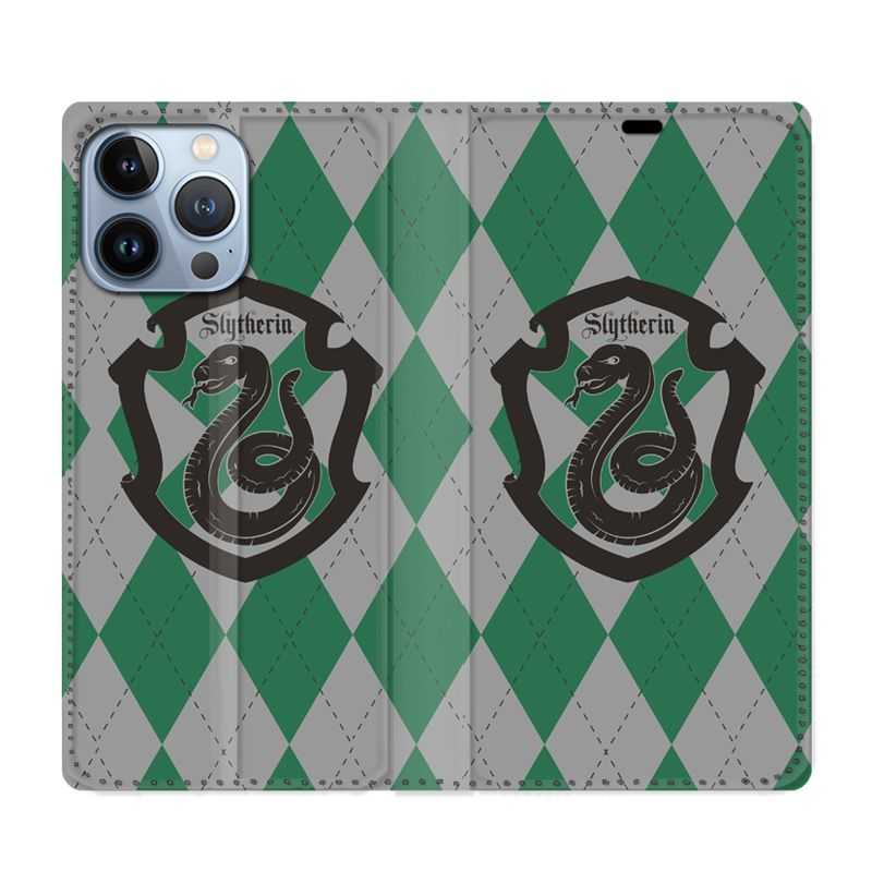 Housse Cuir Portefeuille Pour Iphone 13 Pro Max WB License Harry Potter Slytherin