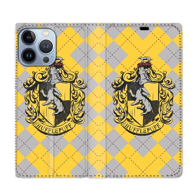 Housse Cuir Portefeuille Pour Iphone 13 Pro Max WB License Harry Potter Hufflepuff