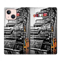 Housse Cuir Portefeuille Pour Iphone 13 Mini Amerique USA New York Taxi