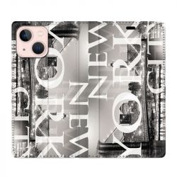 Housse Cuir Portefeuille Pour Iphone 13 Mini Amerique USA New York