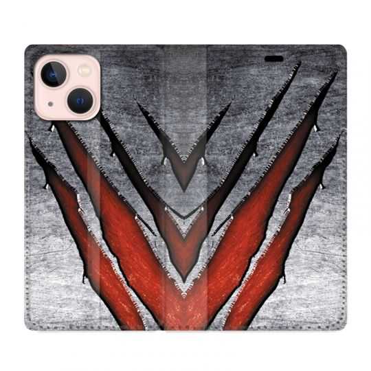 Housse Cuir Portefeuille Pour Iphone 13 Mini Texture Beton