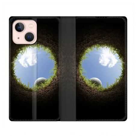 Housse Cuir Portefeuille Pour Iphone 13 Mini Golf Trou