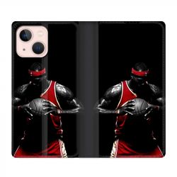 Housse Cuir Portefeuille Pour Iphone 13 Mini Basketeur