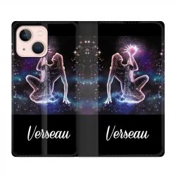 Housse Cuir Portefeuille Pour Iphone 13 Mini Signe Zodiaque 2 Verseau