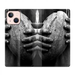 Housse Cuir Portefeuille Pour Iphone 13 Mini Rugby Ballon Vintage