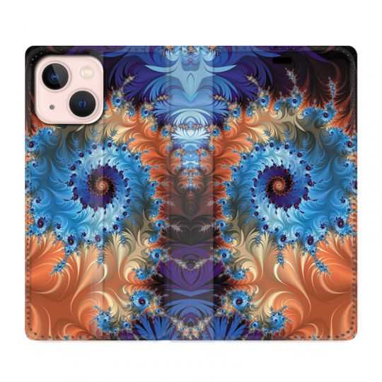 Housse Cuir Portefeuille Pour Iphone 13 Mini Psychedelic Spirale