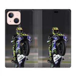 Housse Cuir Portefeuille Pour Iphone 13 Mini Moto Wheeling