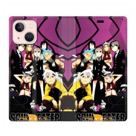 Housse Cuir Portefeuille Pour Iphone 13 Mini Manga Soul Eater Violet