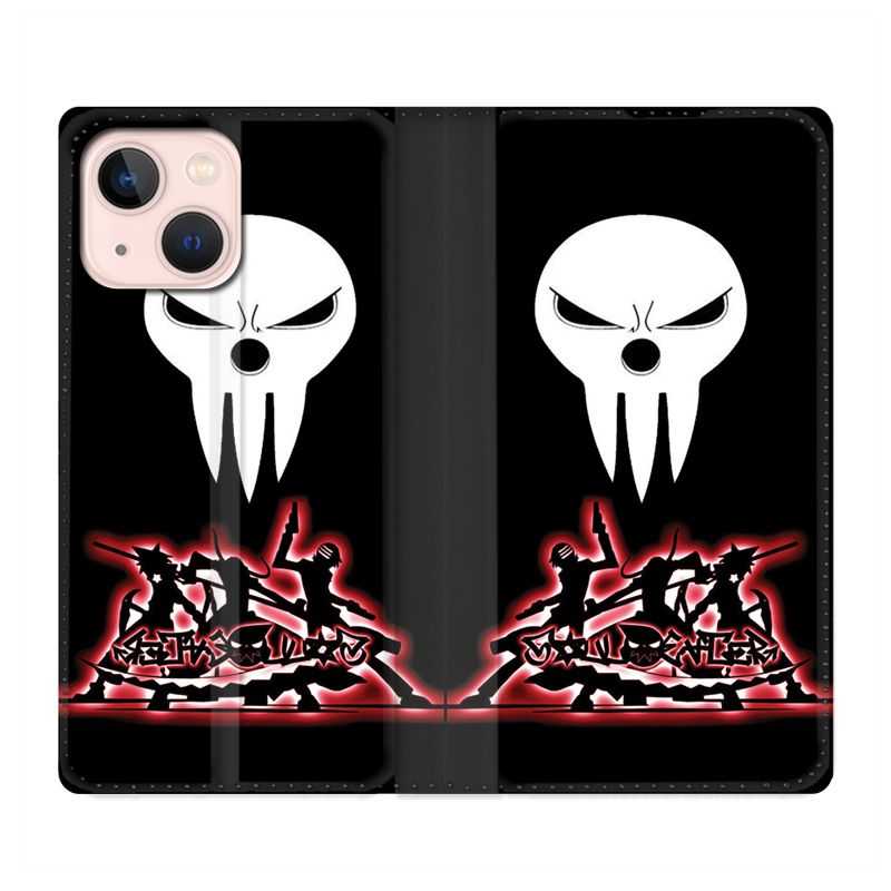 Housse Cuir Portefeuille Pour Iphone 13 Mini Manga Soul Eater Noir
