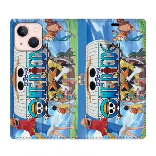 Housse Cuir Portefeuille Pour Iphone 13 Mini Manga One Piece Sunny