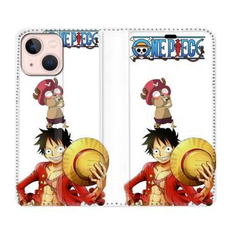 Housse Cuir Portefeuille Pour Iphone 13 Mini Manga One Piece Chopper