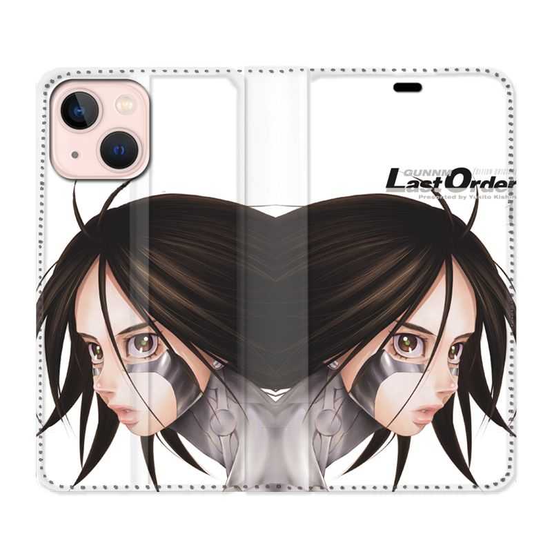 Housse Cuir Portefeuille Pour Iphone 13 Mini Manga Gunnm Gally