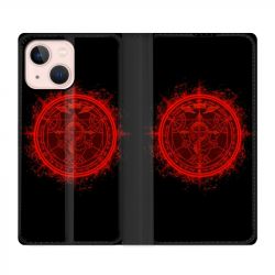 Housse Cuir Portefeuille Pour Iphone 13 Mini Manga Fullmetal Alchemist Logo