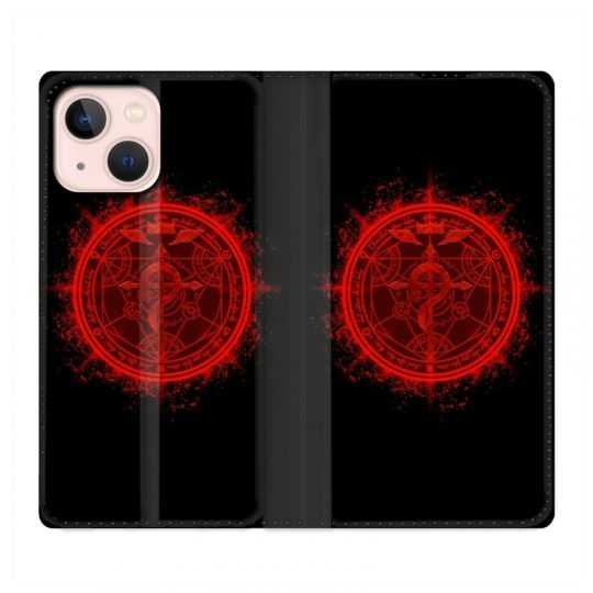 Housse Cuir Portefeuille Pour Iphone 13 Mini Manga Fullmetal Alchemist Logo