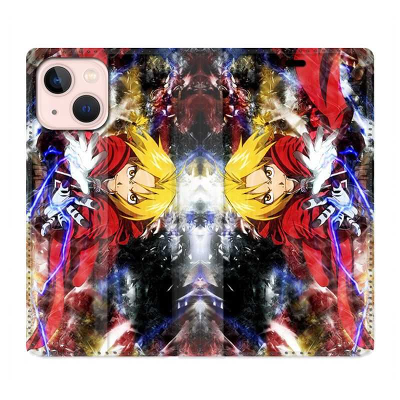 Housse Cuir Portefeuille Pour Iphone 13 Mini Manga Fullmetal Alchemist Color