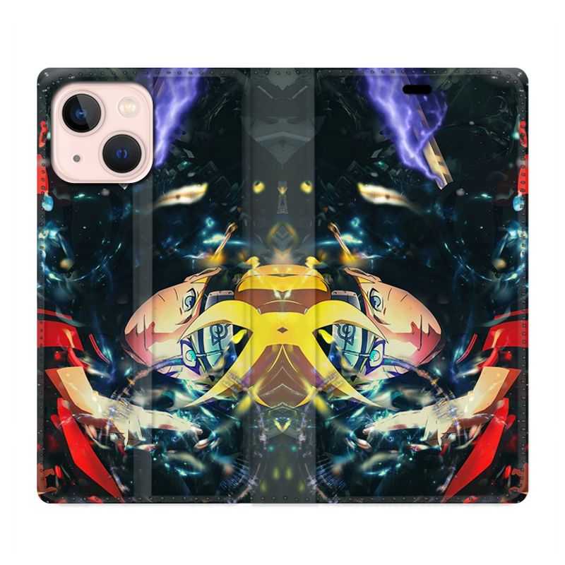 Housse Cuir Portefeuille Pour Iphone 13 Mini Manga Boruto Eclair