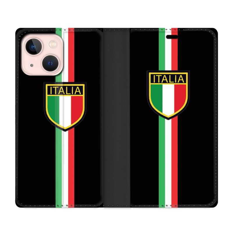 Housse Cuir Portefeuille Pour Iphone 13 Mini Italie 3 Noir