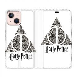 Housse Cuir Portefeuille Pour Iphone 13 Mini WB License Harry Potter Triangle Blanc