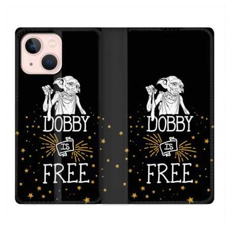 Housse Cuir Portefeuille Pour Iphone 13 Mini WB License Harry Potter Dobby Free N