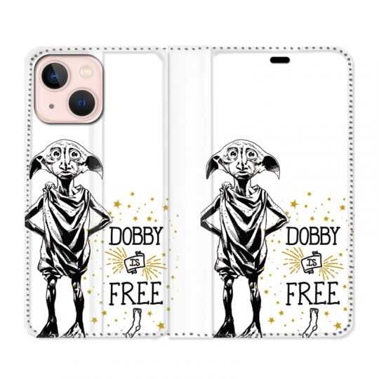 Housse Cuir Portefeuille Pour Iphone 13 Mini WB License Harry Potter Dobby Free B