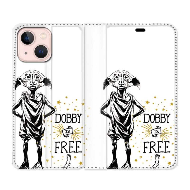 Housse Cuir Portefeuille Pour Iphone 13 Mini WB License Harry Potter Dobby Free B