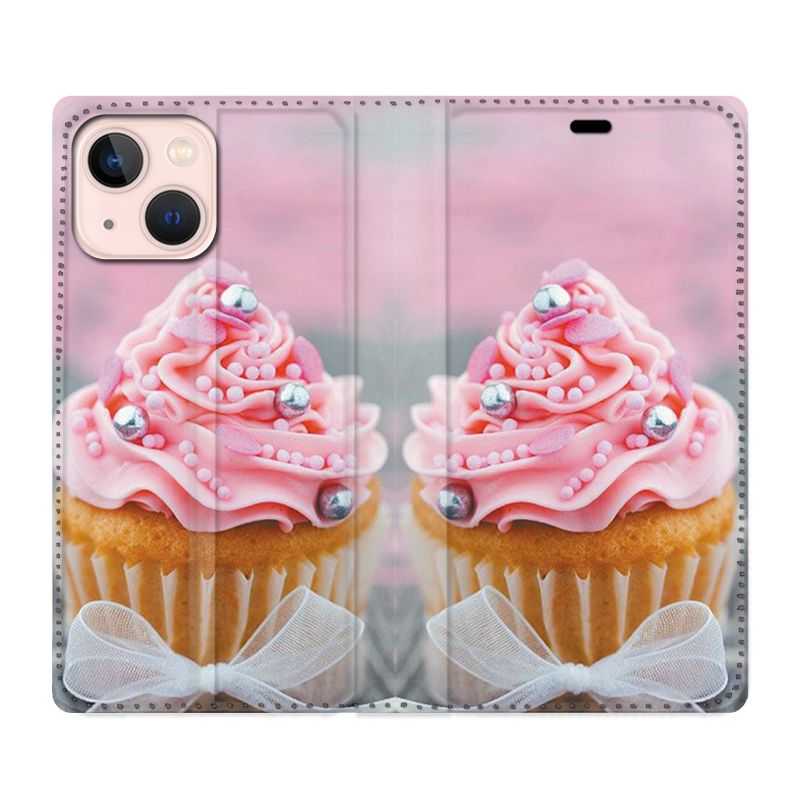 Housse Cuir Portefeuille Pour Iphone 13 Mini Cupcake