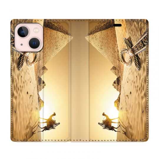 Housse Cuir Portefeuille Pour Iphone 13 Mini Egypte Chameau