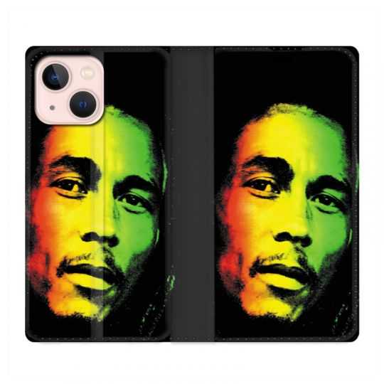 Housse Cuir Portefeuille Pour Iphone 13 Mini Bob Marley 2