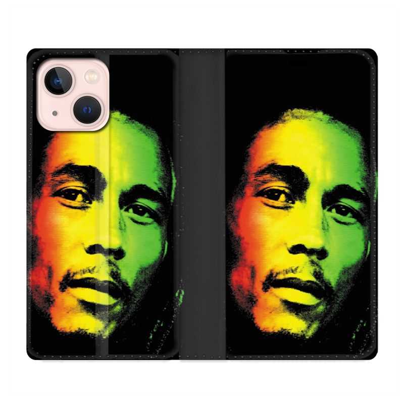Housse Cuir Portefeuille Pour Iphone 13 Mini Bob Marley 2