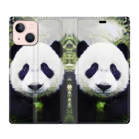Housse Cuir Portefeuille Pour Iphone 13 Mini Panda Color