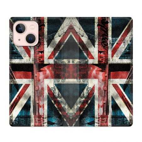 Housse Cuir Portefeuille Pour Iphone 13 Mini Angleterre UK Jean's