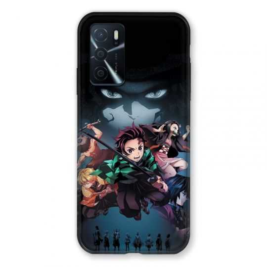 Coque Pour Oppo A16 / A16S Manga Demon Slayer Noir