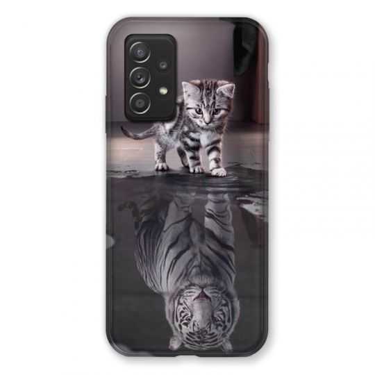 Coque Pour Samsung Galaxy A52S Chat Reflet