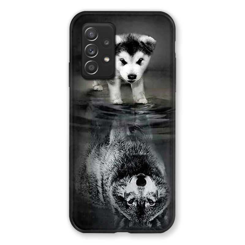 Coque Pour Samsung Galaxy A52S Chien Reflet