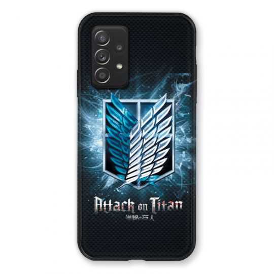 Coque Pour Samsung Galaxy A52S Manga Attaque Titans Noir