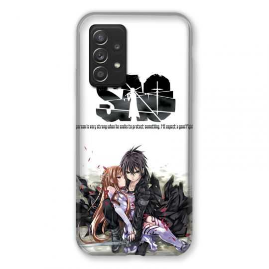 Coque Pour Samsung Galaxy A52S Manga SAO sword Art Online Blanc