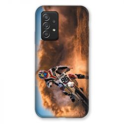 Coque Pour Samsung Galaxy A52S Moto Cross Blanc