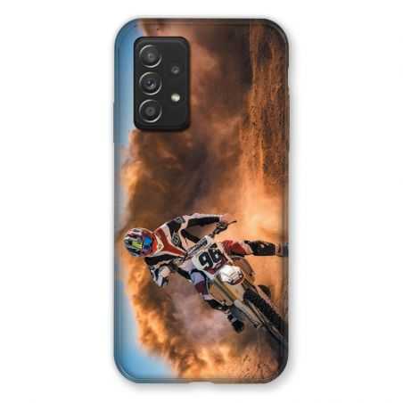 Coque Pour Samsung Galaxy A52S Moto Cross Blanc
