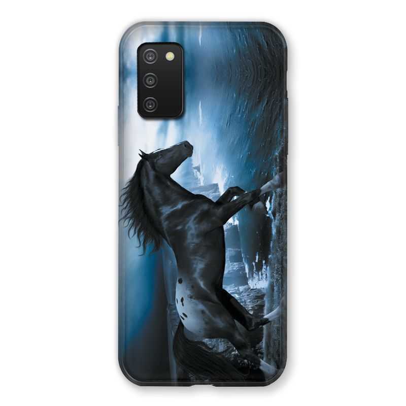 Coque Pour Samsung Galaxy A03S Cheval Noir