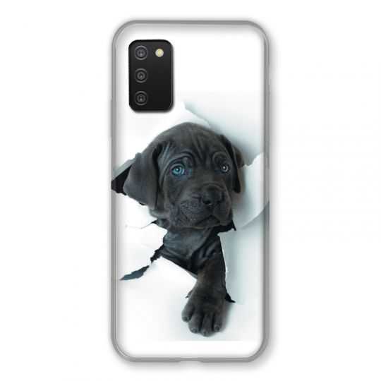 Coque Pour Samsung Galaxy A03S Chien Noir