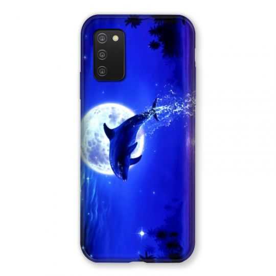 Coque Pour Samsung Galaxy A03S Dauphin Lune