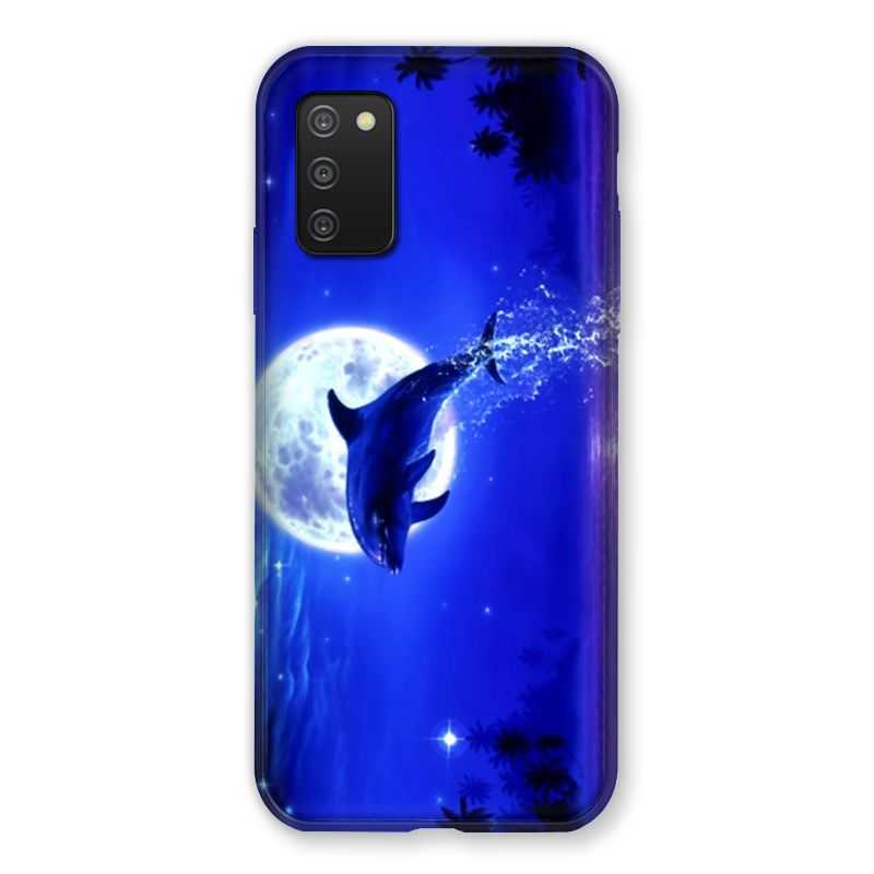 Coque Pour Samsung Galaxy A03S Dauphin Lune