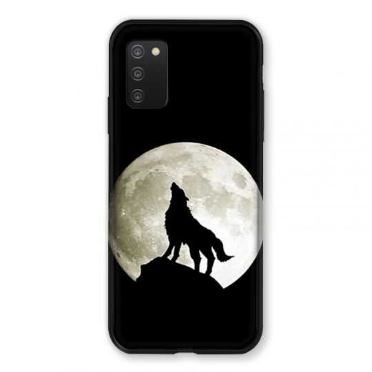 Coque Pour Samsung Galaxy A03S Loup Noir