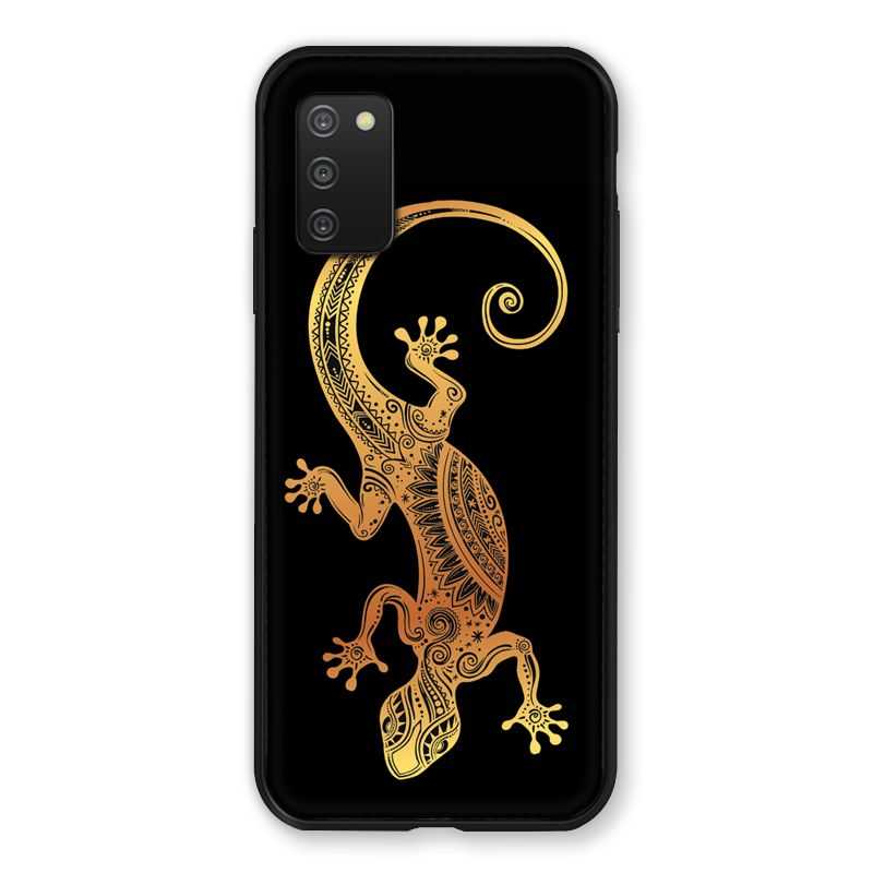 Coque Pour Samsung Galaxy A03S Animaux Maori Lezard Noir