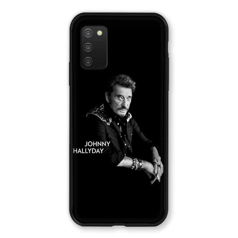 Coque Pour Samsung Galaxy A03S Johnny Hallyday Noir