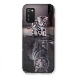 Coque Pour Samsung Galaxy A03S Chat Reflet